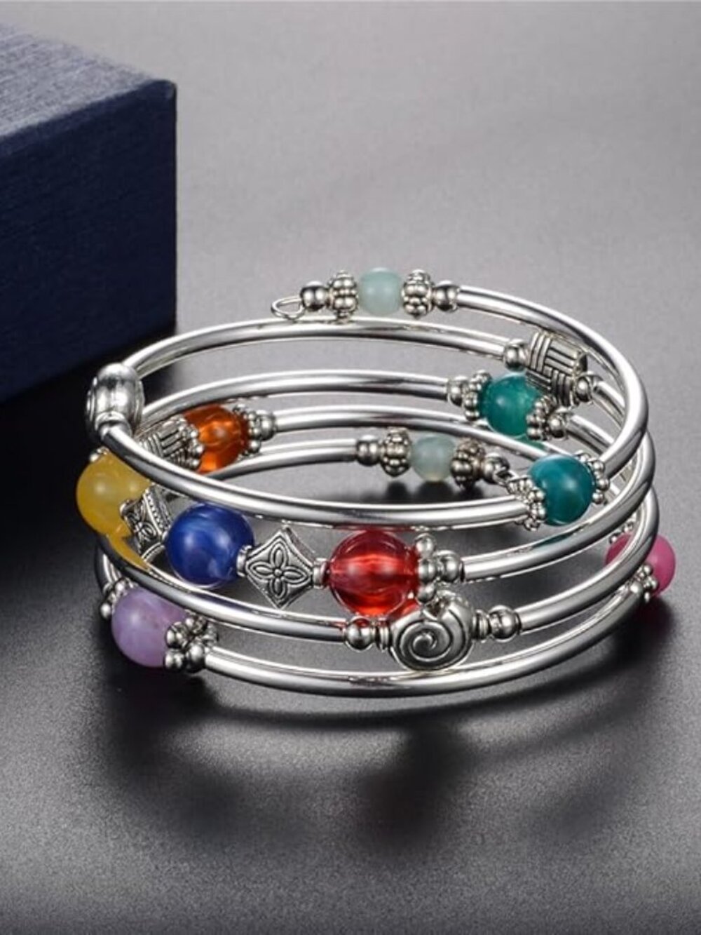 BRAND NEW Beaded Pearl Bangle Wrap Bracelet